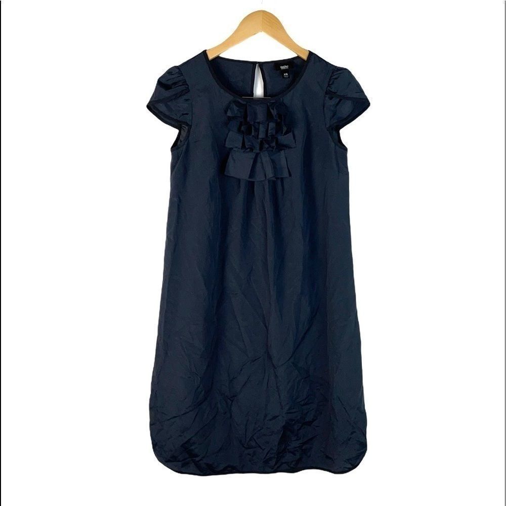 Wasabi Women Beautiful A Line Black Ruffle Dress